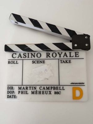 SCREEN AND PRODUCTION USED CLAPPER BOARD PROP 007 JAMES BOND CASINO ROYALE DUNIT