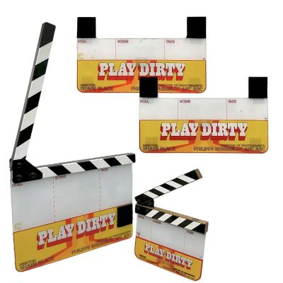 Lot 292: Play Dirty Production Used Clapper Board, Small Clapper Board & (2) Clapper Board Slates | VIP Fan Auctions