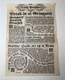 Harry Potter Franchise - Daily Prophet Prop Newspaper Test Page | Hanlin Auction Service