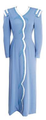 Mae West "Peaches O’Day" blue dress designed by Schiaparelli made for Every Day’s a Holiday. | Profiles in History