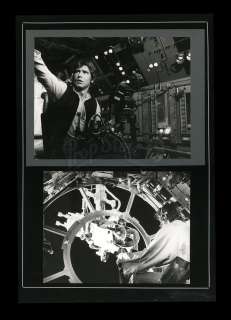 Harry Lange Auction | Two Mounted Black and White Production Stills of Han Solo (Harrison Ford) and Luke Skywalker (Mark Hamill) in Gun Port - Signed by Harry Lange | Propstore