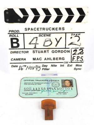 Space Truckers (1996) Production Clapper, Driver’s License, and Truck Key from the Sci-fi film.… | Ewbank’s