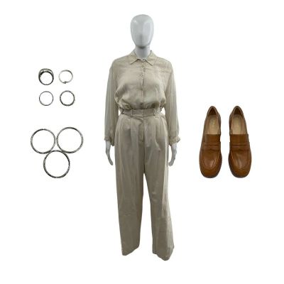 Lot 113: The Sheep Detectives Rebecca Hampstead Screen Worn Blouse, Trousers, 4 Piece Ring Set, (3) Bracelet Set, Heels & 2 Piece Necklace Set Ch 1 Sc 50-63 | VIP Fan Auctions