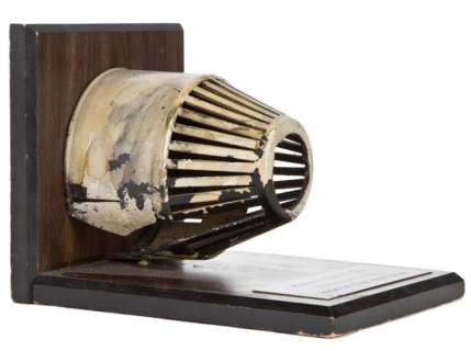 Lot 1226 - "Authentic piece of the Millennium Falcon from the Star Wars saga" on display plaque with LOA.