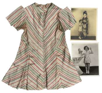 Shirley Temple Screen-Worn Diagonal Striped Dress From 1935 Film ’’Curly Top’’ | Nate Sanders