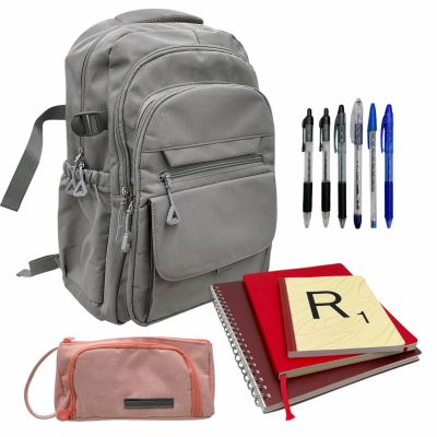 Lot 20: The Love Hypothesis Olive Smith (Lili Reinhart) Production Used Backpack, Pencil Case With (6) Pens & Lab Books And Notes | VIP Fan Auctions
