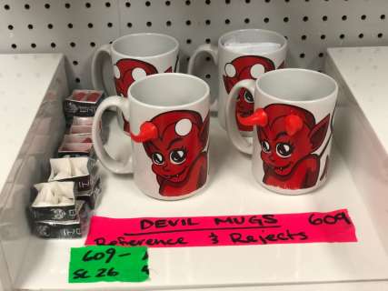 Group of 4 devil mugs w/ extra horns (From the superhero show) | Direct Liquidation