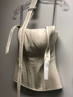 White leather corset top w/ matching belt (From the superhero show) | Direct Liquidation