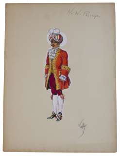 Oscar Winning Costume Designer, Arlington Valles Original Sketch From the 1940 Film ’’Northwest Passage’’ Starring Spencer Tracy | Nate Sanders