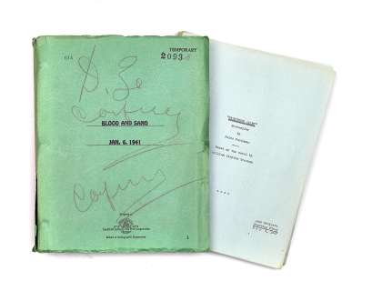 Lot 1309 - A Darryl F. Zanuck screenplay for Blood and Sand and a screenplay for Nighmare Alley