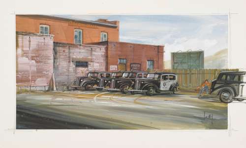 Lot 191 - A Honkytonk Man concept design of a police station