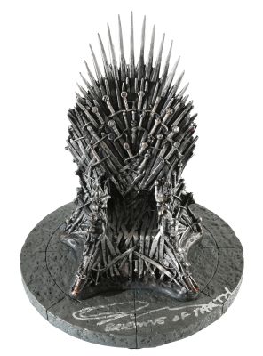 Gwendoline Christie as Brienne of Tarth in Game of Thrones (JSA) Signed Gentle Giant Collectible Iron Throne Statue with Character Name | SWAU