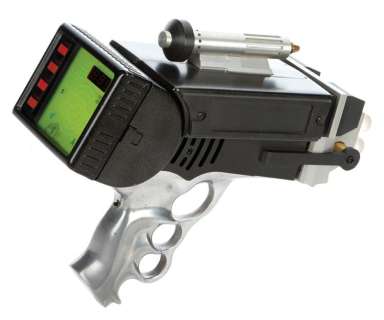 Lot 1609 - Firefly "The Lassiter" working antique laser pistol.