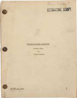 An Orson Welles Script with a Different Ending from "The Magnificent Ambersons."