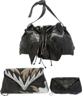 Connie Francis Group of Black Leather Handbags and Fancy Jean Ensemble, Circa 1980s-1990s.... | Heritage