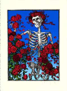 Grateful Dead/Skeleton and Roses by Stanley Mouse (1998). Near Mint/Mint. Autographed Seriagraph Art Print (22" X 30"). | Heritage