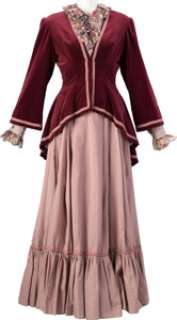 Jane Seymour "Dr. Michaela Quinn" Period-Style Maroon Velvet Jacket, Pink Blouse and Long Skirt from Opening and First Season...