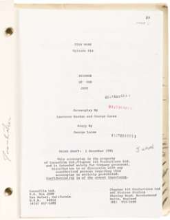 Star Wars: Episode VI - "Revenge of the Jedi" (TCF, 1981), Author James Kahn’s Hand-Annotated Unique 3rd Draft Production Script for Novel Adaptation. | Heritage