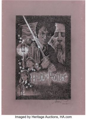Harry Potter and the Chamber of Secrets (Warner Bros., 2002), Drew Struzan Preliminary One Sheet Artwork.