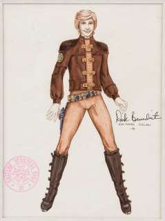 Lot 710 - Starbuck costume sketch from Battlestar Galactica