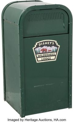Walt Disney World® Resort - "Disney’s Wilderness Lodge" Original Resort-Used Trash Can (The Walt Disney Company, c. 1994 - 2020s). | Heritage