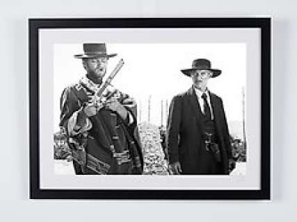 For a Few Dollars More, Sergio Leone, 1965. - Clint Eastwood & Lee Van Cleef | For a Few Dollars More, Sergio Leone, 1965. - Clint Eastwood & Lee Van Cleef - Photographie, Luxury Wooden Framed 70X50 cm - Limited Edition Nr 02 of 30 - Serial ID 30172 | Catawiki