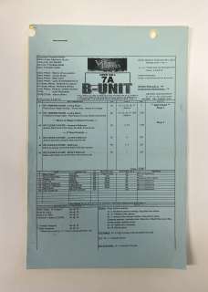 The Vampire Diaries – Production Used Call Sheet No.2