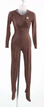 Lot 636 - Jeri Ryan’s “Seven of Nine” brown catsuit from Star Trek: Voyager