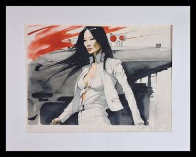 Lucy Liu in Kill Bill - watercolor edition on handmade Kahari Paper by Emma Wildfang | Catawiki