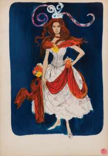 Lot 516 - Costume sketch of Samantha Eggar from Doctor Dolittle