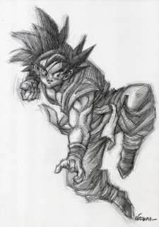 Joan Vizcarra - Dragon Ball Z: Son Goku - Tribute to Akira Toriyama - Original Pencil Drawing - Hand Signed | Catawiki