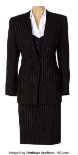 Rene Russo "Catherine Browning" pinstripe suit from The Thomas Crown Affair. ...