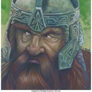 Scott Sava original painting of "Gimli" from Lord of the Rings....