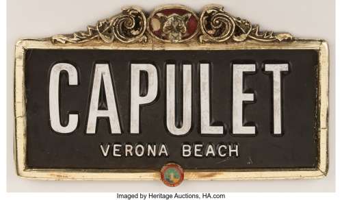 Romeo + Juliet "Capulet" prop license plate....