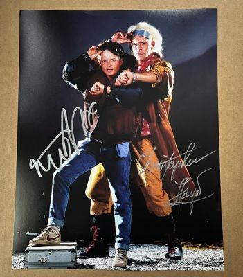 Back to the Future - Michael J. Fox & Christopher Lloyd signed - with Coa JSA - 11x14 | Catawiki