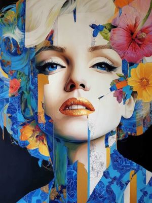 yamila - Marilyn Monroe: El Rostro de Oro y Pétalos | Catawiki