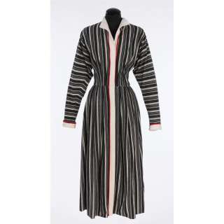 Lot 268 - Katharine Hepburn “Bunny Watson” striped dress designed by Charles Le Maire from Desk Set