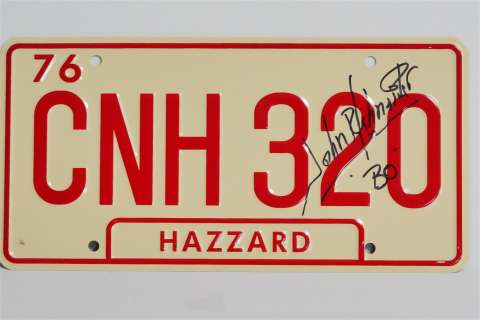 Dukes of Hazzard John Schneider Signed License Plate | GWS Auctions