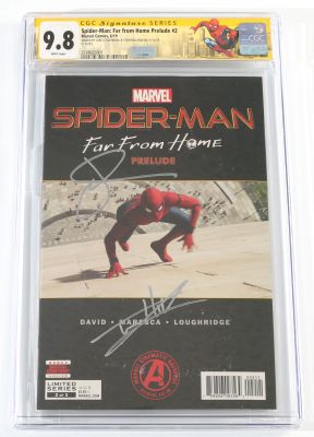 Spider-Man: Far From Home Prelude #2 - Tom Holland as Peter Parker / Spider-Man & Jake Gyllenhaal as Quentin Beck / Mysterio - CGC Signature Series 9.8 - 2019 | SWAU