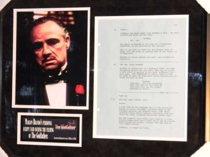Marlon Brando "The Godfather" Script Page | Piece of the Past