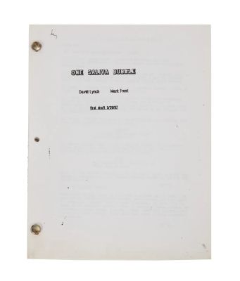 David Lynch - Lot ##26 - "One Saliva Bubble" - First Draft of Unproduced Screenplay by Lynch and Mark Frost