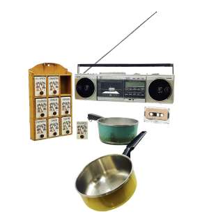 Lot #81 – Shining Girls Julia Madrigal Karen Rodriguez Screen Used Stereo, Casette, Pots Set & Spices Organizer Ep 102