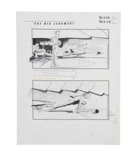 Lot 543 - The Big Lebowski | One Page, Scene 18 / Set-Up 2 | "Jesus Quintana Scene" Original Storyboard
