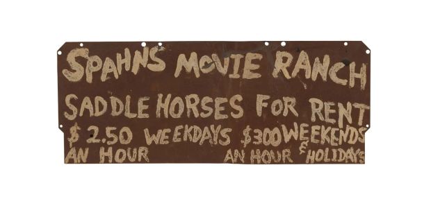 Spahn Movie Ranch | Lot 311 - Original Hand-Painted Horse Rental Sign from the Property | Julien’s