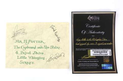Lot 1547 - Harry Potter and the Philosopher‘s Stone (2001) Production made sealed unopened Hogwarts Invitation…