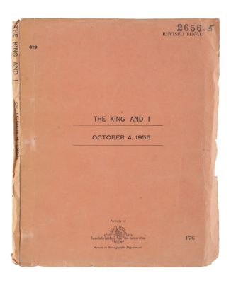 Lot 20 - A "The King and I" Revised Final Script. | Van Eaton Galleries