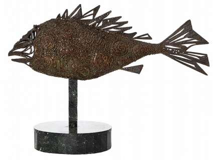 Prehistoric Fish steel sculpture used in the home of Dr. Morbius in Forbidden Planet. | Profiles in History