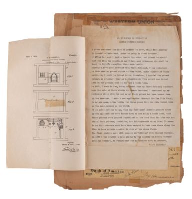 Lot 12 - Ralph Hammeras’ Patent for Motion Picture Matte Painting. | Van Eaton Galleries