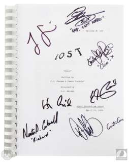Lot 296 - LOST "Pilot" Script Signed by 6 Cast Members & Carlton Cuse and Damon Lindelof