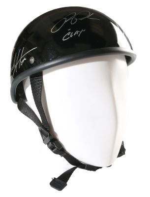 Sons of Anarchy Prop Replica Biker Helmet (Celebrity Authentics) Cast Signed by Ron Perlman, Charlie Hunnam, Danny Trejo, Katey Sagal, Theo Rossi, Kim Coates, & Mark Boone Junior with Character Names | SWAU